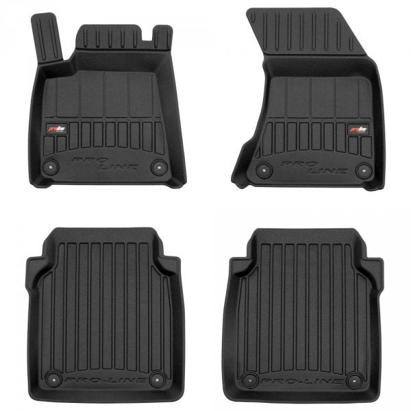 Frogum 3D Premium gulvmatter til Audi A8 D4 (2009-2017) – svart TPE med 60 mm sidekant, sett med 4 stk.