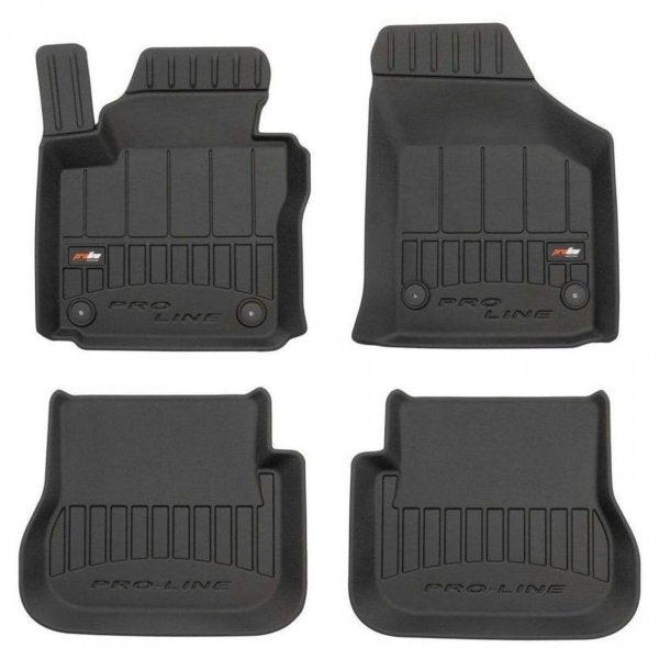 Frogum 3D Premium gulvmatter til VW Caddy III (2003-2015) – svarte TPE-matter med høy sidekant, sett med 4 stk.