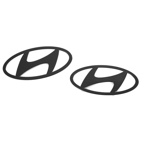 Svart matt emblem/logo til Hyundai IONIQ 6 for frontgrill og bakluke i ABS-materiale