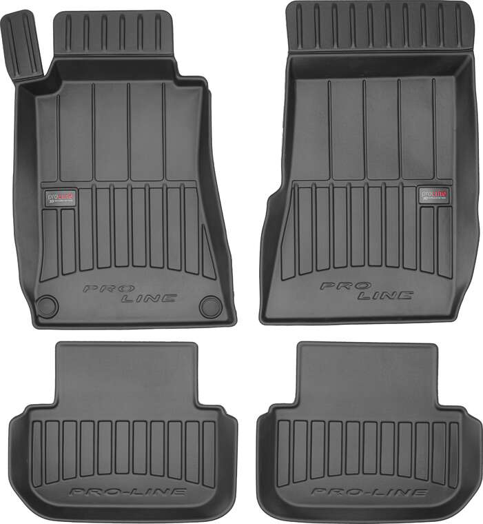 Frogum 3D Premium gulvmatter i TPE til Mercedes CLK II (C209/A209) 2002–2009 – svart, 4-delers sett med høy sidekant