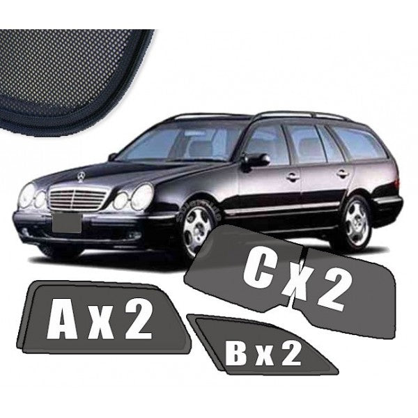 Sr solskjerm i akryl til Mercedes E-Klasse (W210) STV med enkel montering og vindavviserfunksjon