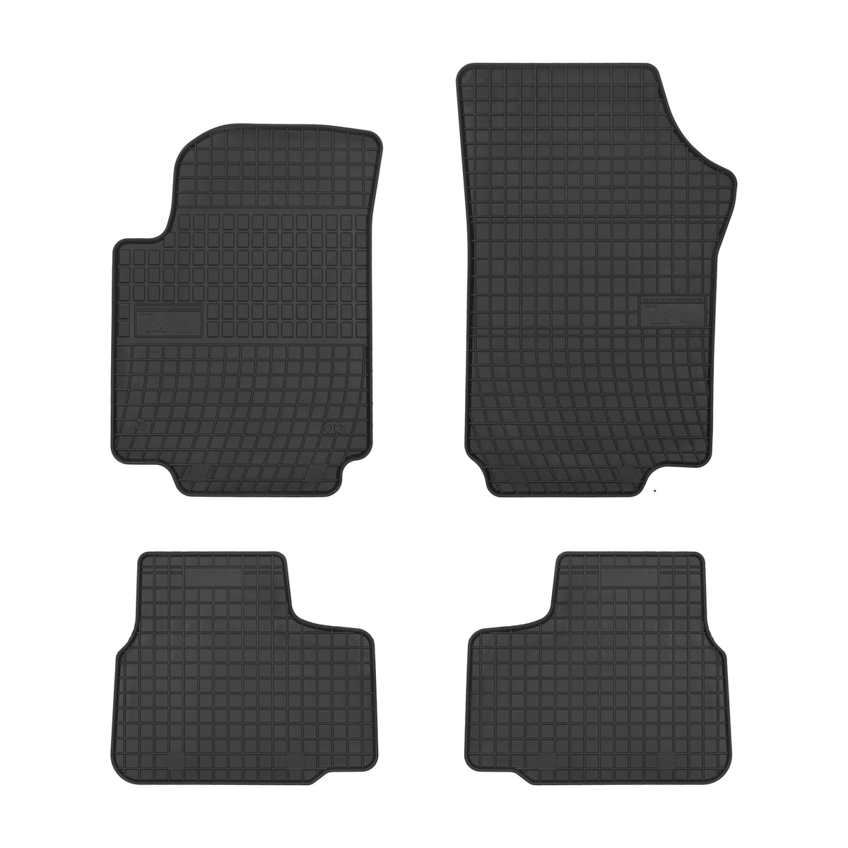 Frogum gummimatter til VW Up! (2011–2020) – svart med 1 cm sidekant, sett med 4 matter