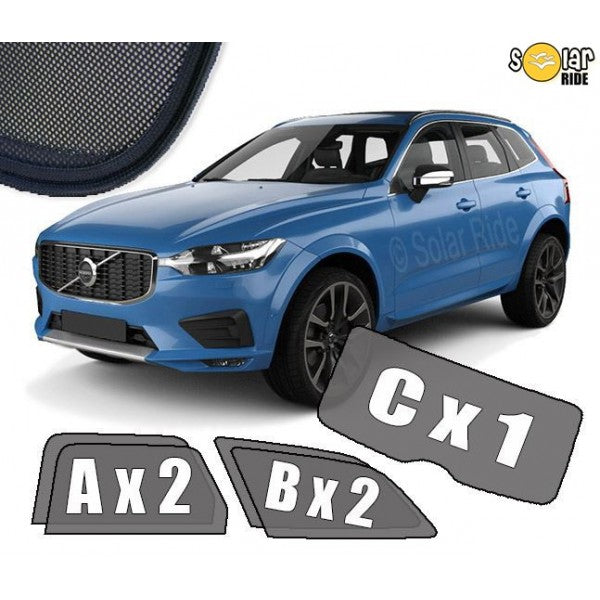 Sr solskjerm i akryl til Volvo XC60 II med enkel montering og vindavviserfunksjon