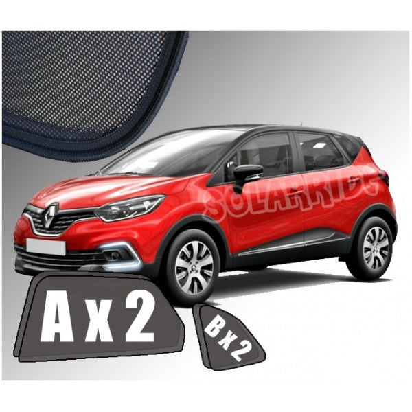 Sr solskjerm i akryl til Renault Captur I, røyksvart vindavviser for bedre ventilasjon og regnbeskyttelse