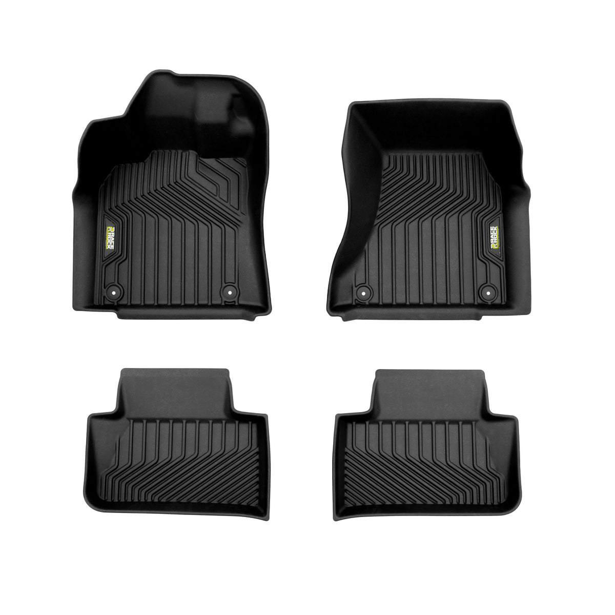 Frogum Race Rock TPE-gulvmatter til Porsche Macan I (95B) 2014–2024 – sett med 4, svart/titanium