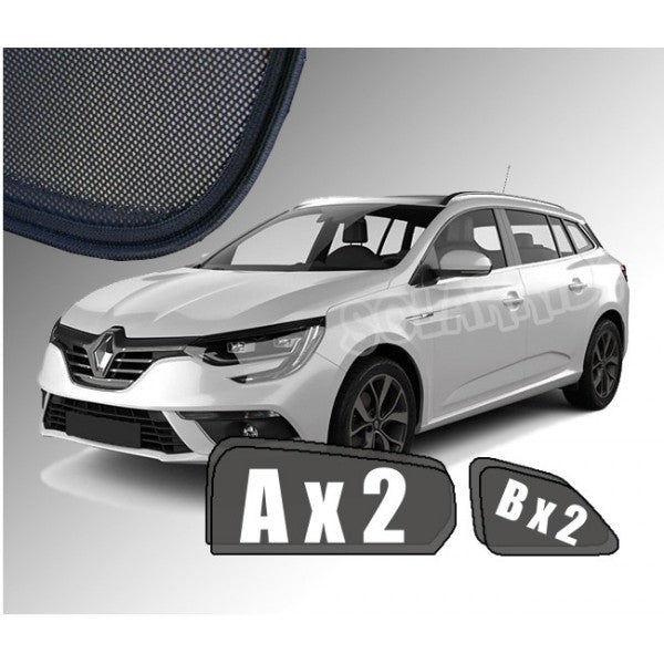 Sr solskjerm i akryl til Renault Megane (STV) Grandtour IV, roykfarget vindavviser for bedre ventilasjon og regnbeskyttelse