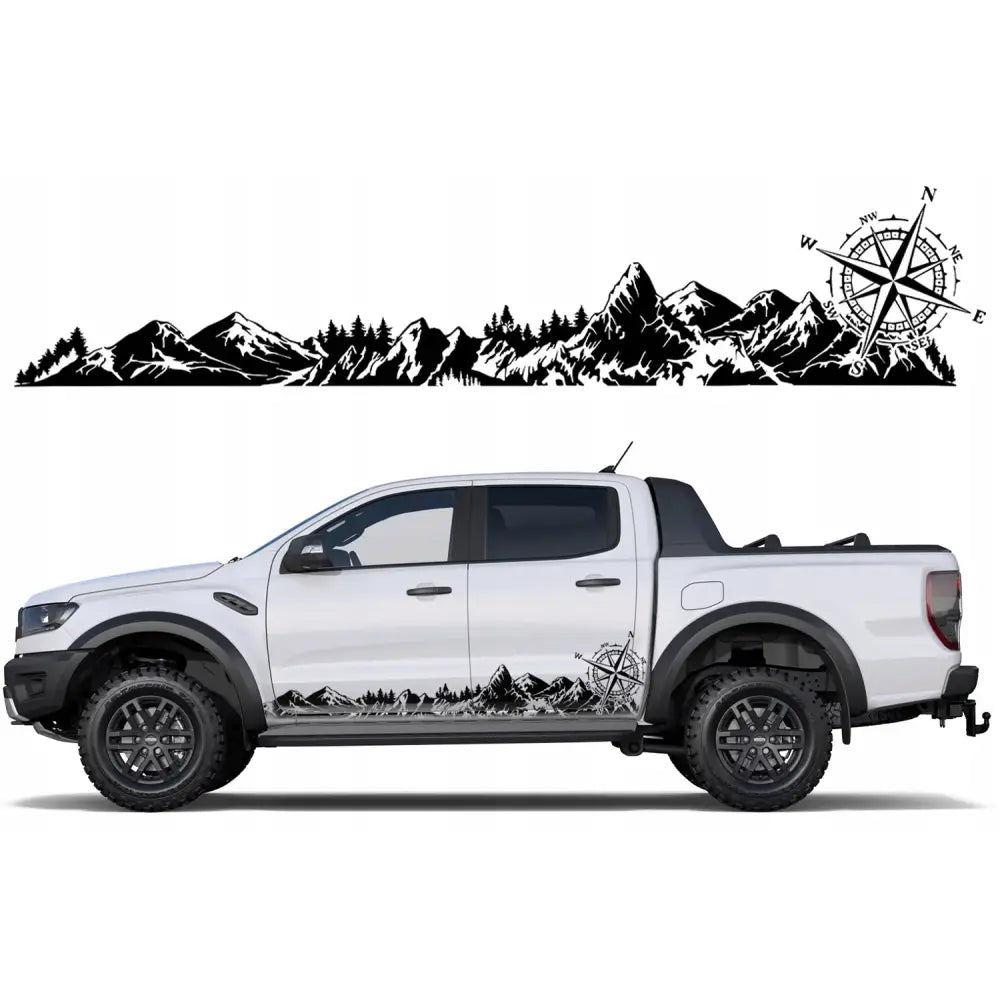 2x Bildekal Fjell Kompass 40x190 Mg