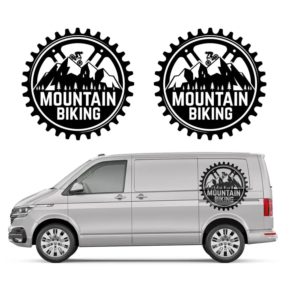 2x Bildekal for Fjellsykling 44x44 Cm Mg