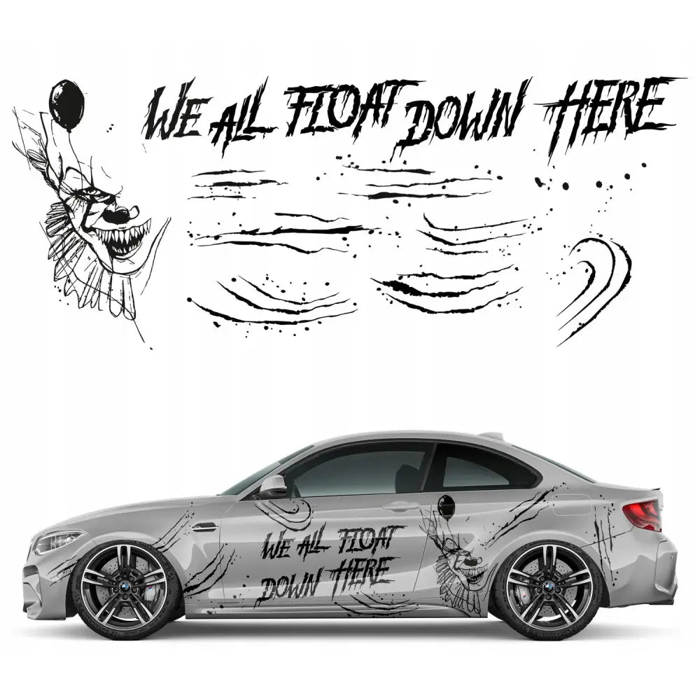 2x Bildekal med Klovnemotiv We All 93x230 Mg