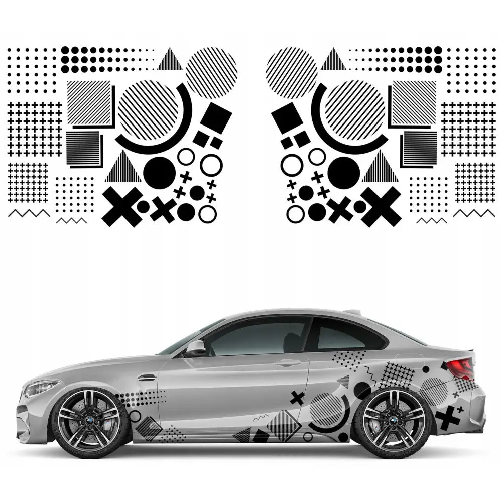 2x Bildekal med Motiv av Former og Mønstre 93x251 Mg