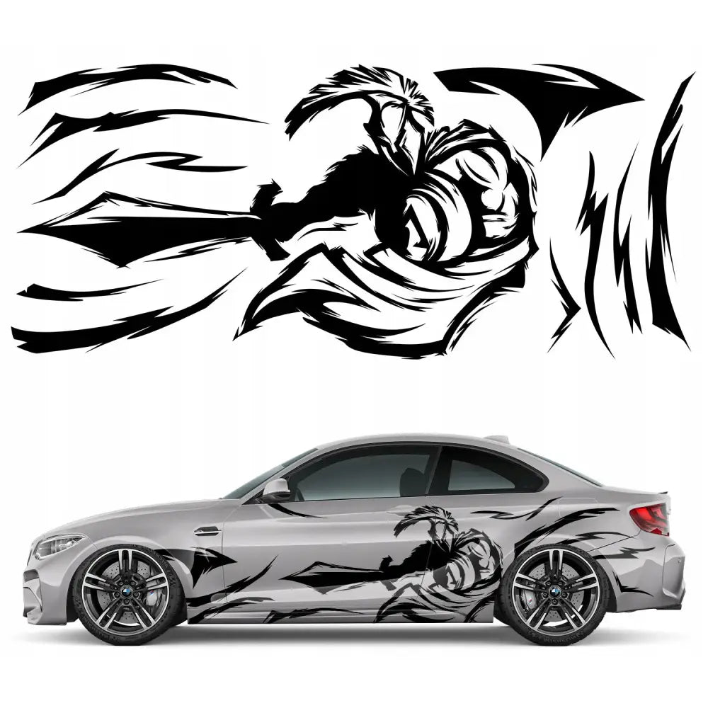 2x Bildekal med Spartansk Motiv 86x200 Cm