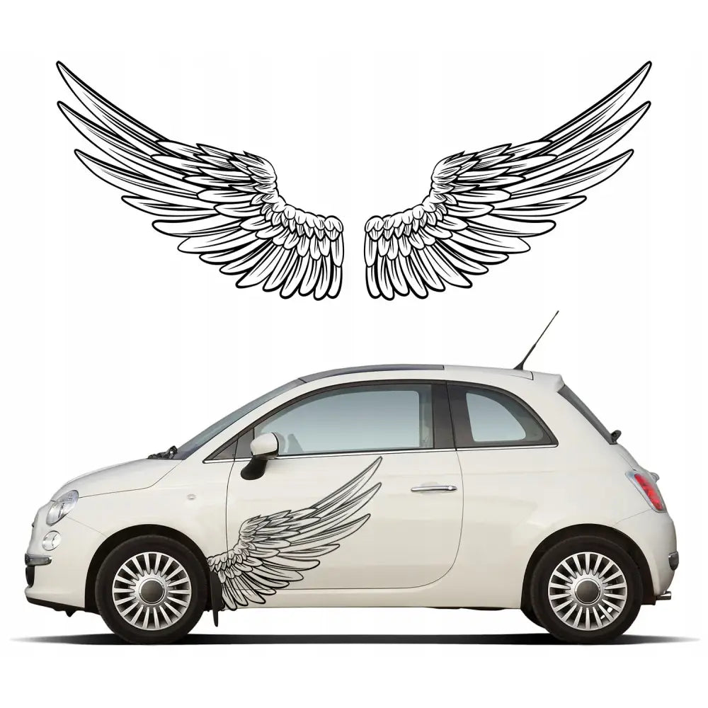 2x Bildekal med Vinge Motiv 91x109 Cm Mg