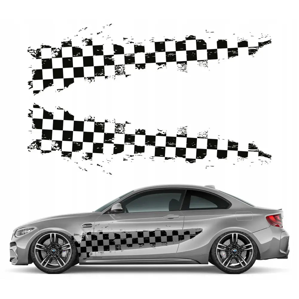 2x Bildekal Sjakkmønster 58x199cm Mg