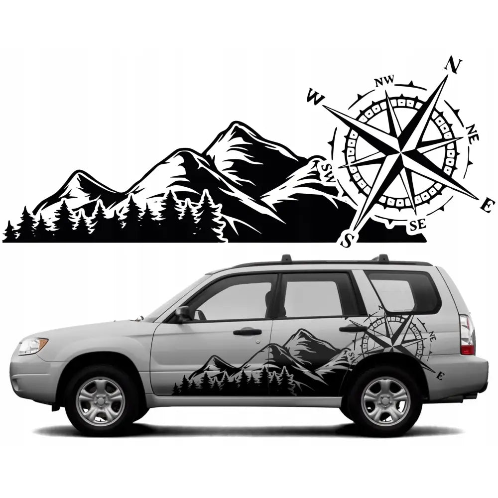 2x Bildekal Skogstrær Offroad 80x200