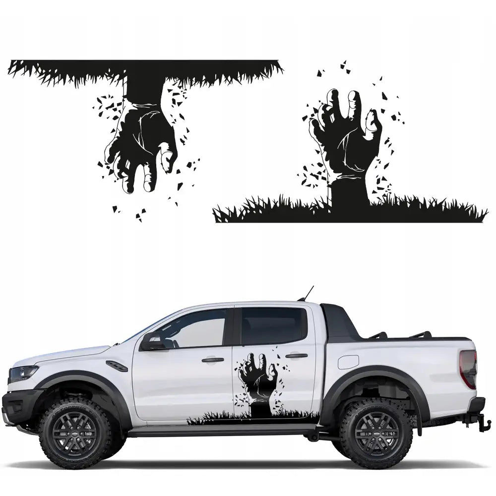 2x Bildekal Zombie Hånd 100x58cm