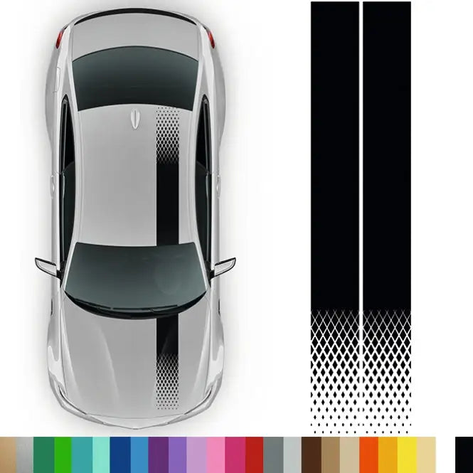 2x Dekalklist Bil Grafikk Stripete Sporty Geometrisk Mønster 20x180cm