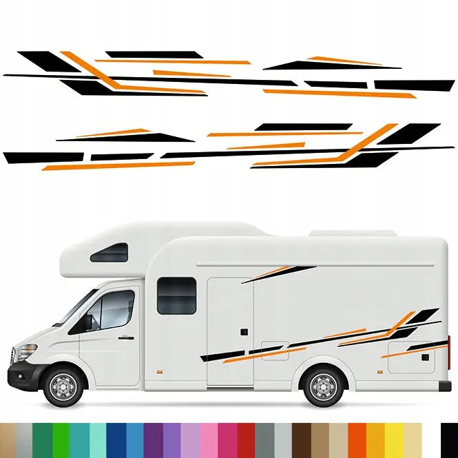 2x Dekalklistre for Campingvognens Side Abstract Motiv 40x387