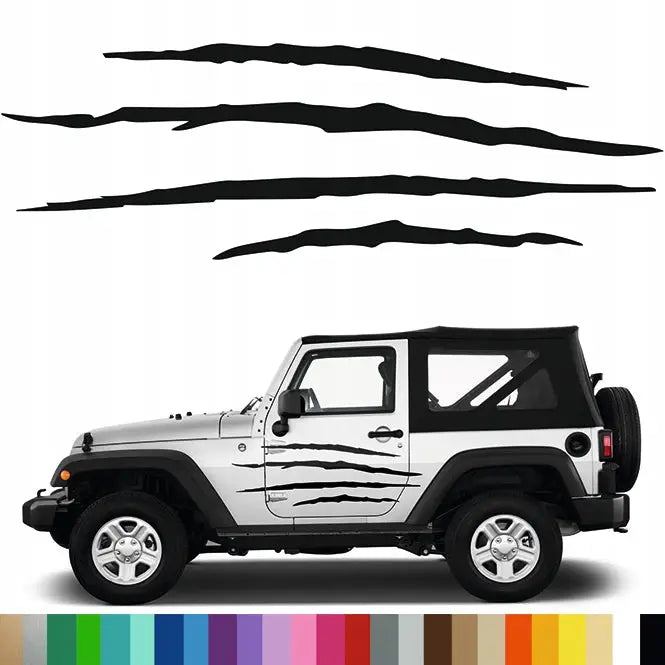 2x Dekalklistre med Grafikk for Terrengkjøretøy Klør Rifter 110x35 Cm