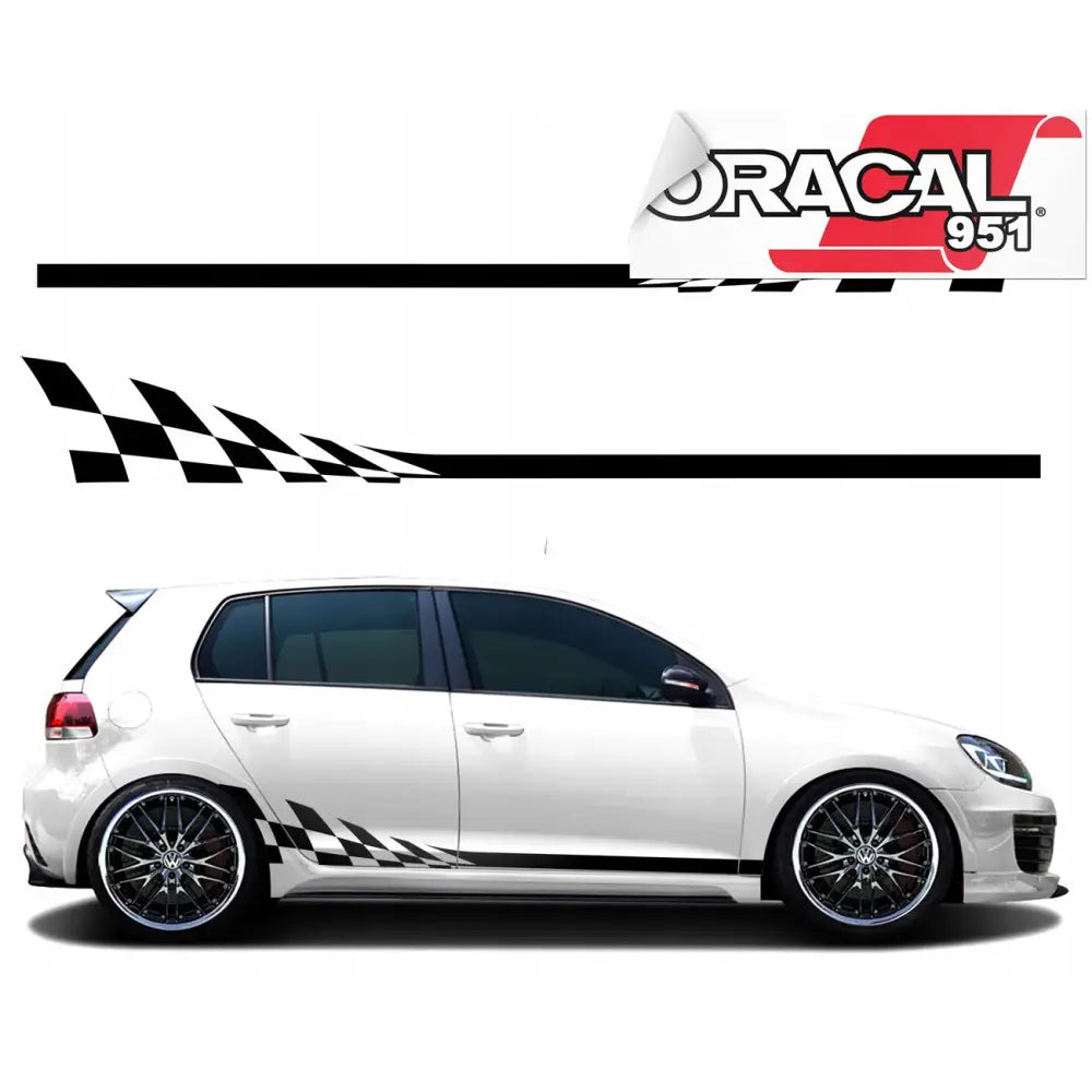 2x Dekorklistremerker Sideremser til Bil 250cm 951