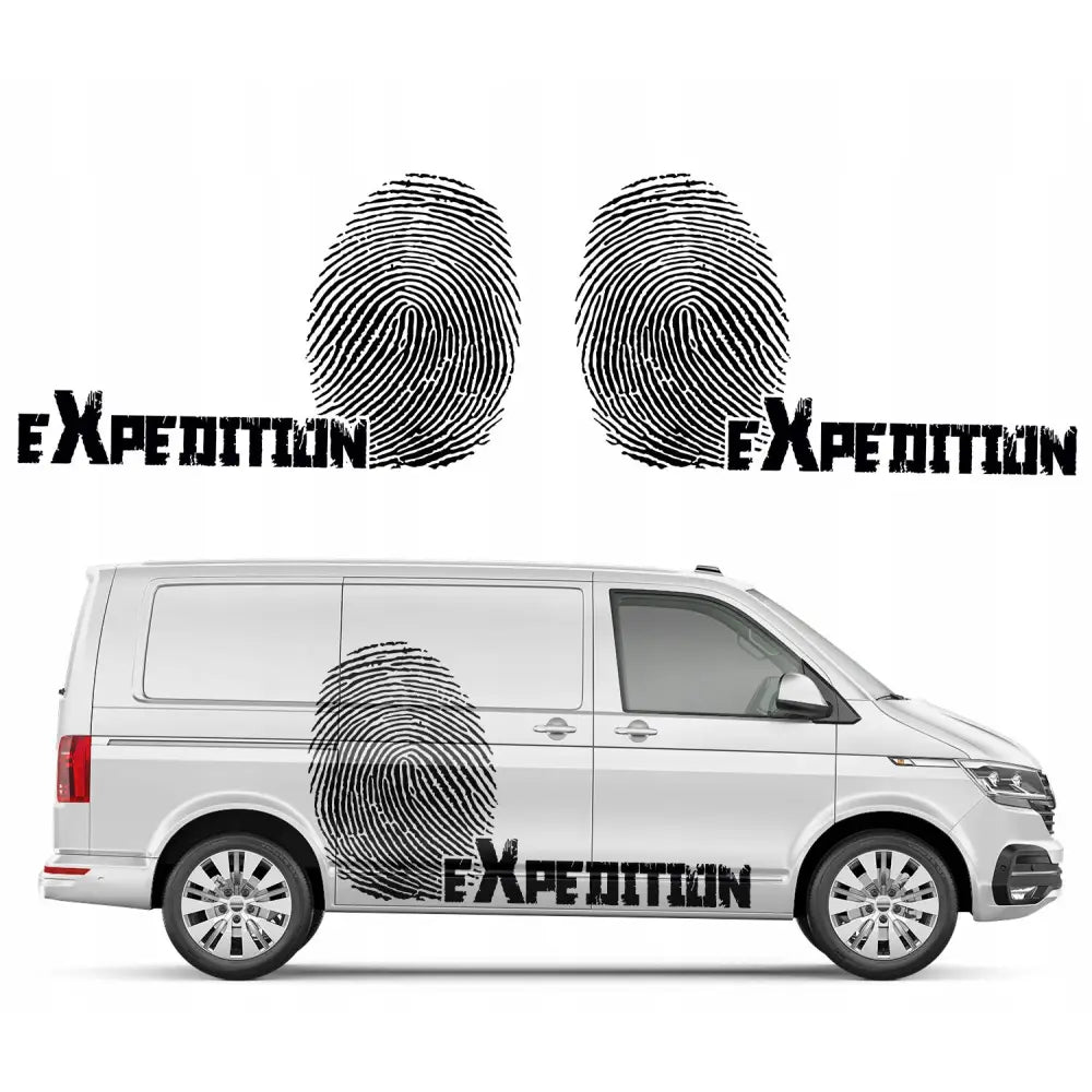 2x Klistremerke Bil Ekspedisjon Fotavtrykk 208x125cm Mg