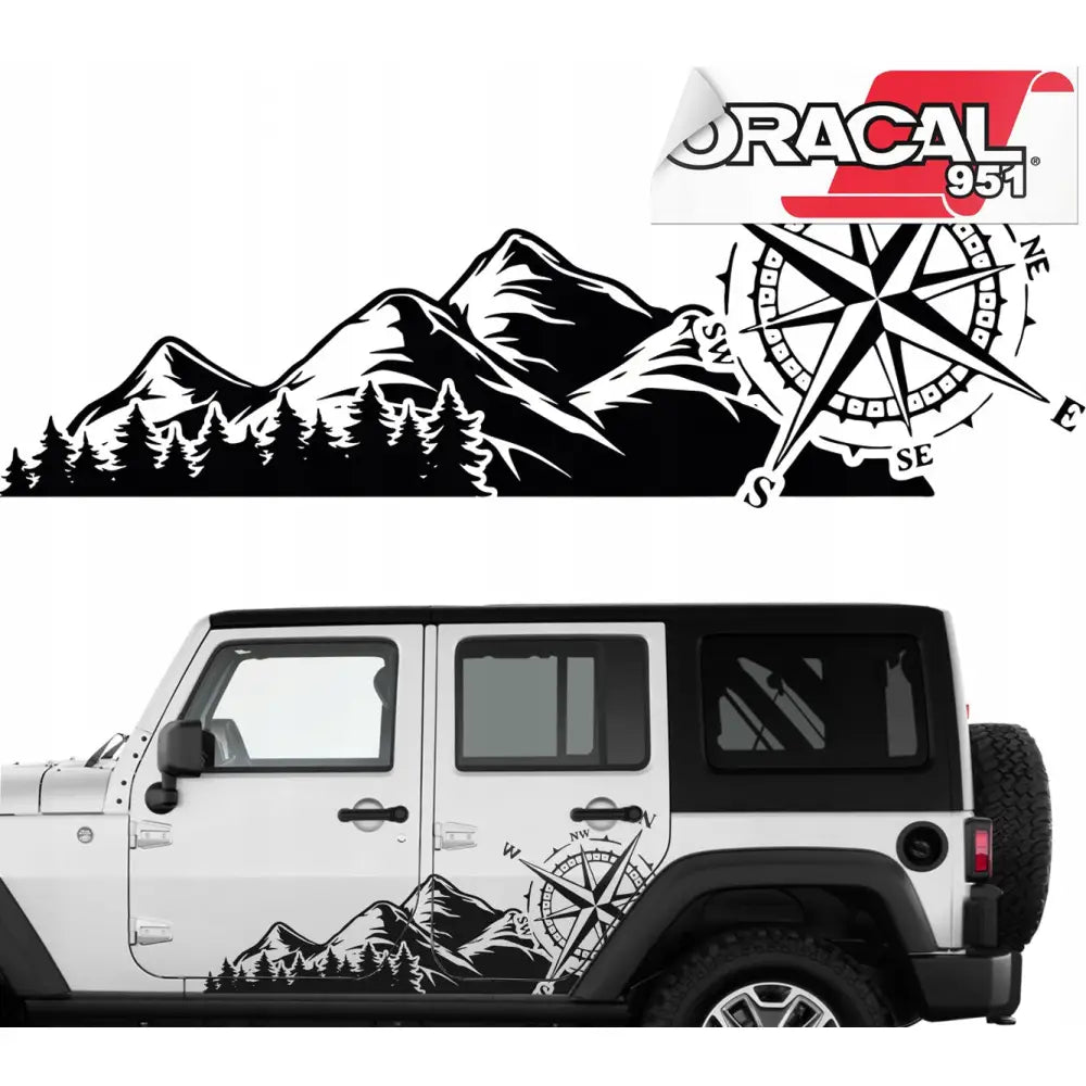 2x Klistremerke for Bil Skog Trær Offroad 45x145