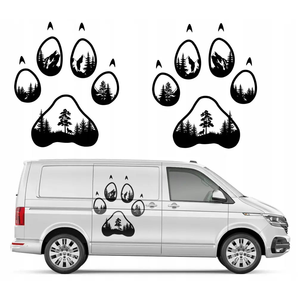 2x Klistremerke for Bobil Hundepoter Mønster 94x231cm Grå