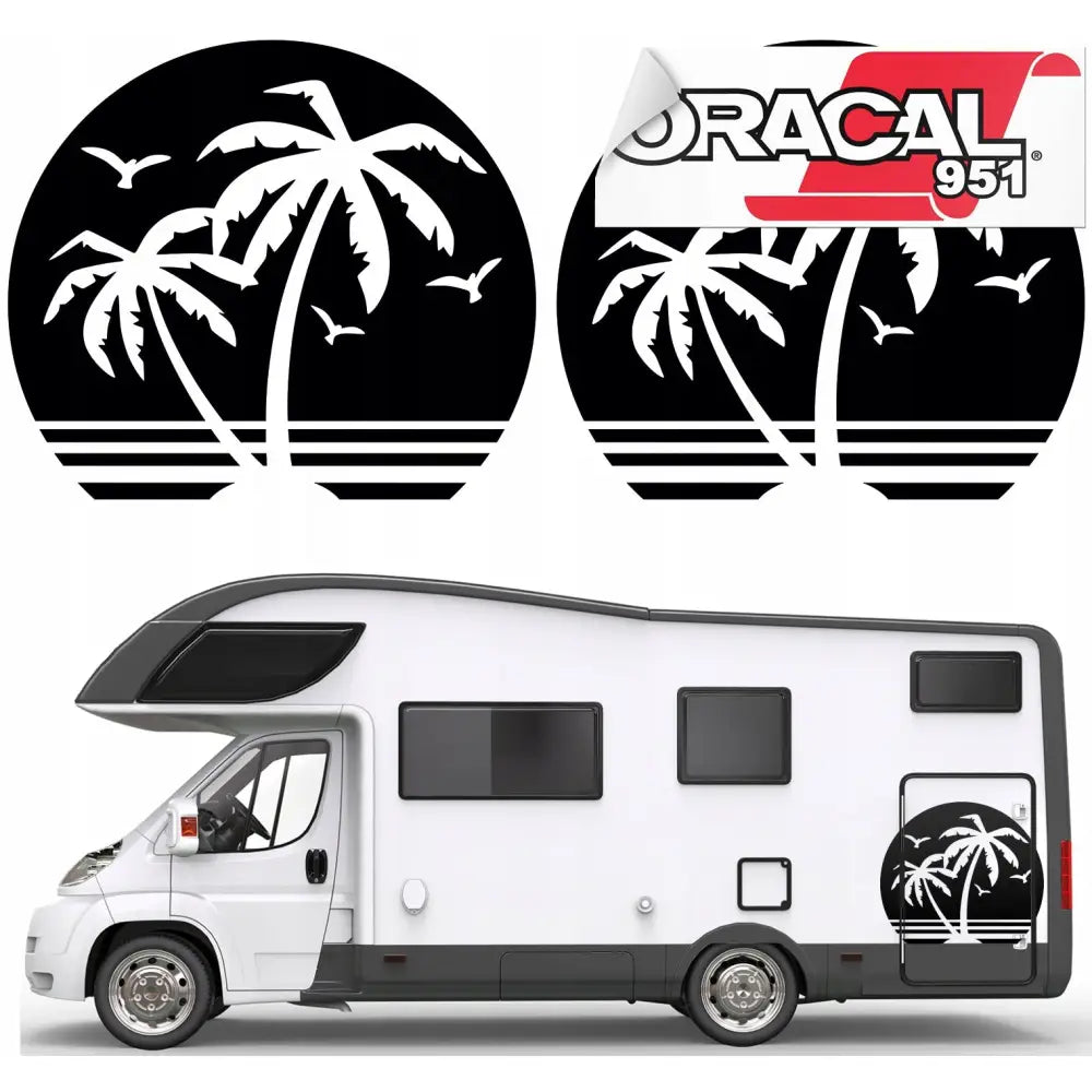 2x Klistremerke for Bobil Tilhenger Palmer 103x90cm