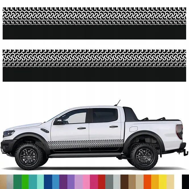 2x Klistremerke Grafikk til Bil Dekkspor Motiv 44x250 Mg