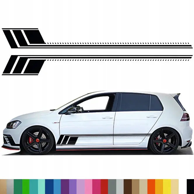 2x Klistremerker Grafikk for Bil Side Auto Striper Strips Linjer 230x28,5 Mg