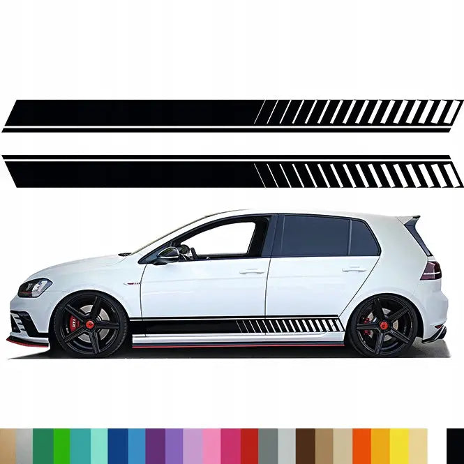 2x Klistremerker Grafikk på Bil Side Auto Stripper Striper Linjer Tuning 220x18,5