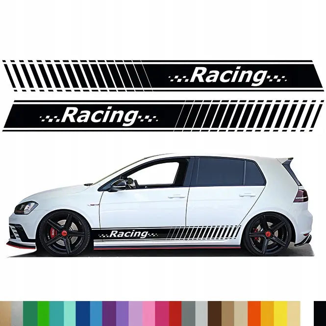 2x Klistremerker Grafikk til Bil Side Auto Striper Linjer Racing 230x22