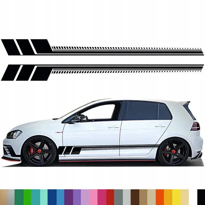 2x Klistremerker Grafikk til Bil Side Auto Striper Racing Stripes 230x21,5 Mg