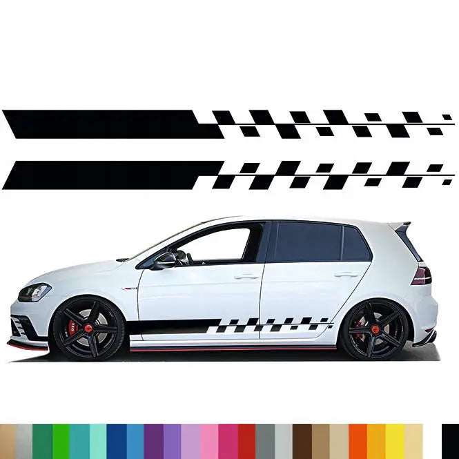 2x Klistremerker Grafikk til Bilsiden Striper Linjer Tuning Flagg 220x16
