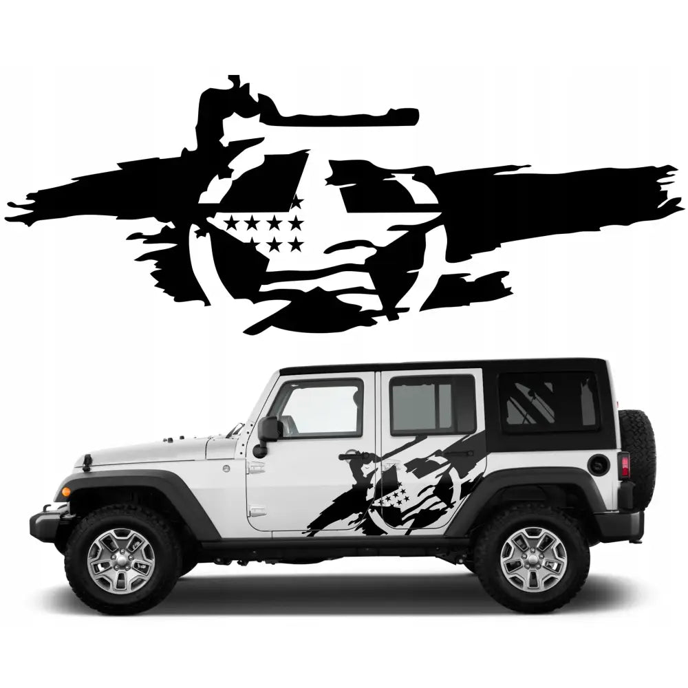 2x Klistremerker til Bilen Amerikansk Flaggstjerne 35x91 Mg391-