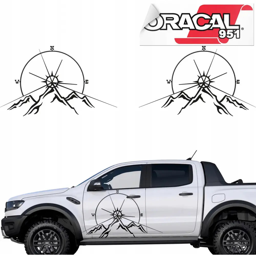 2x Klistremerker til siden av Terrengkjøretøy Jeep 73x44