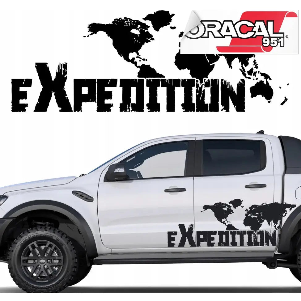 2x Offroad Ekspedisjon Kart Dekal Jeep 170x60 Cm