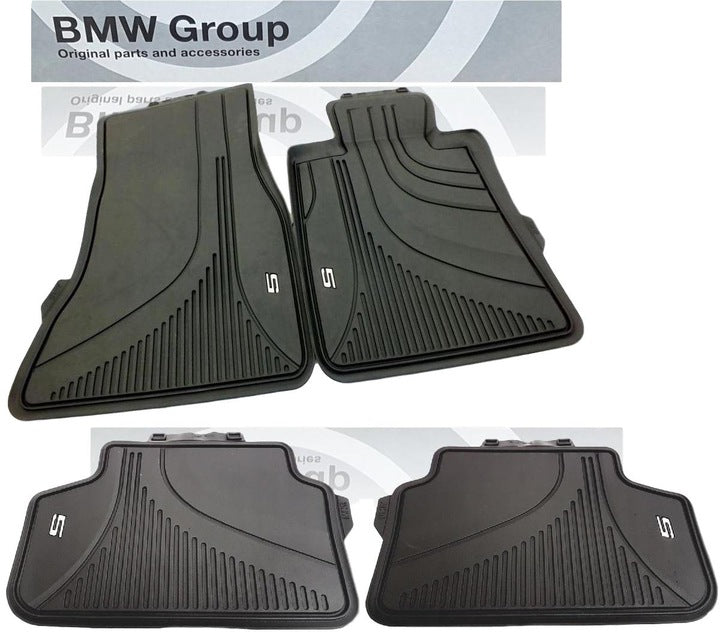 BMW OEM Allwetter TPE gummi gulvmatter til BMW 5 G30/G31 2017–2023 – antrasitt/svart sett med 4