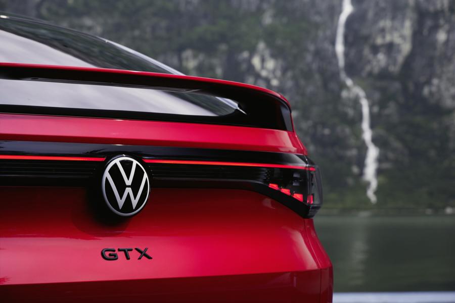 Emblem/logo til Vw GTX ID.4 / VW ID.5 Black Glossy i svart blank ABS for bakluke