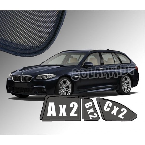 Sr solskjerm i akryl til Bmw 5 (F11) Touring med enkel montering og vindavviserfunksjon