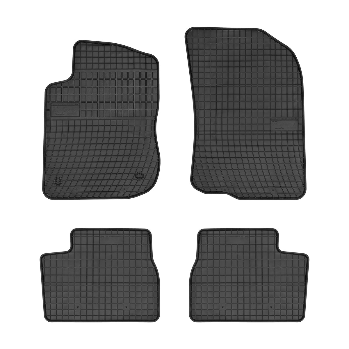 Frogum gummimatter til Peugeot 208 I (2012-2019) – svart, vanntett, sett med 4, sidekant 1 cm