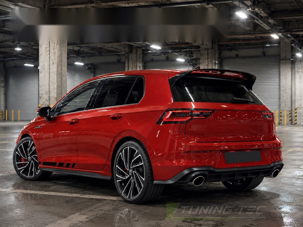 Takspoiler VW Golf 8 19-24 med festedetaljer på baksiden