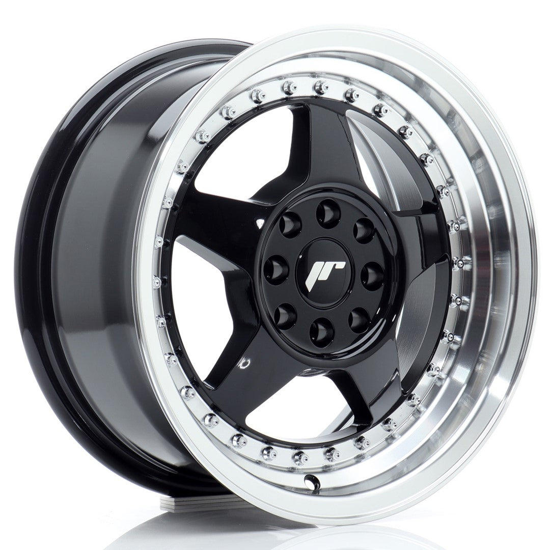 Felg JR Wheels JR6 15x7" Black – sett forfra