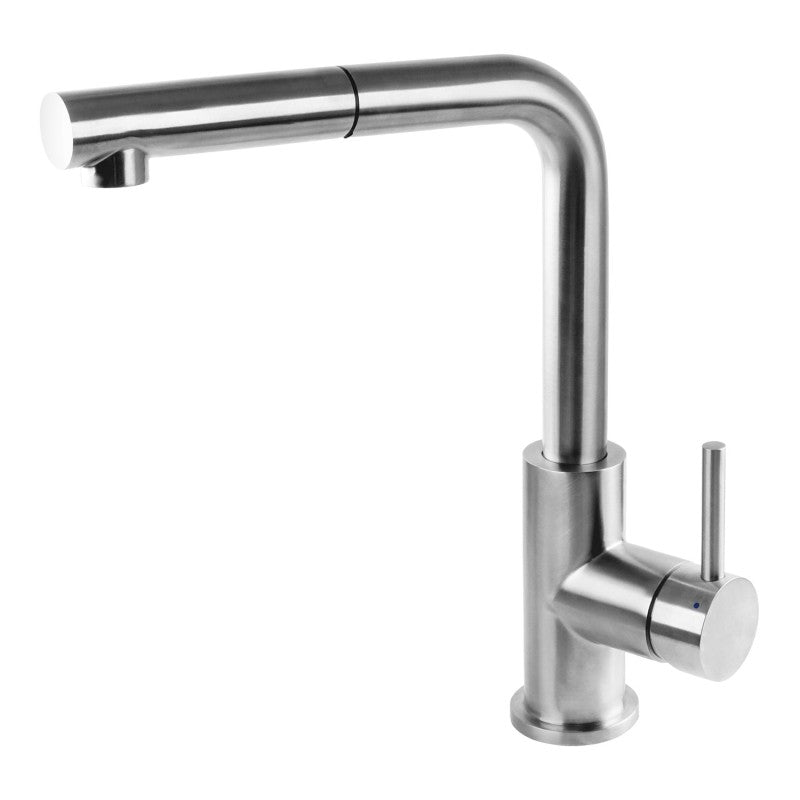 Omnires Albany AB1455IN kjøkkenbatteri i børstet Inox rustfritt stål med uttrekkbar svingbar tut