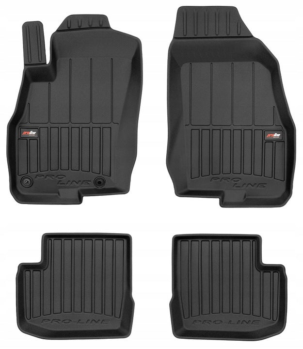 Frogum 3D Premium gulvmatter til Fiat Punto Evo Hatchback 2005-2018 – svart TPE med 60 mm sidekant