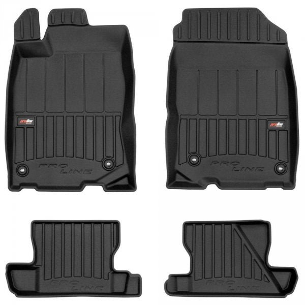 Frogum 3D Premium gulvmatter til Honda CR-Z HB (2010-2016) – svart TPE med 60 mm sidekant