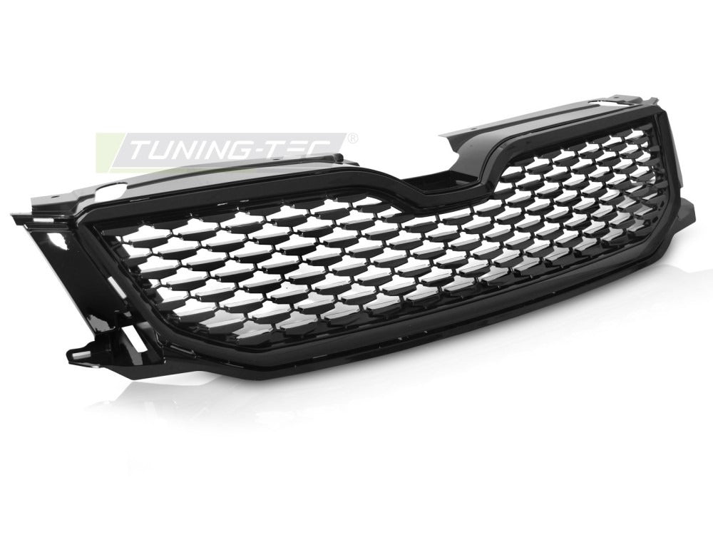 Grill Sport Style Glossy Black til Skoda Octavia III 12-16 sett rett bakfra på hvit bakgrunn.