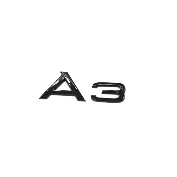 Emblem/logo til Audi A3 Black Glossy i svart blank finish, perfekt til bakluken