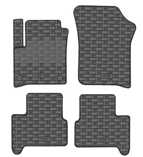 CikCar gummimatter til VW e-Up (2019–) – modelltilpasset sett med 4, svart matt, 10 mm kant