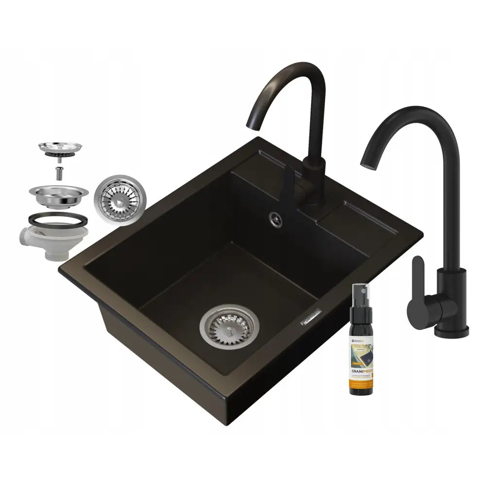 Oppvaskkum i Granitt med Kran 40x50 Tilgjengelig i 6 Farger