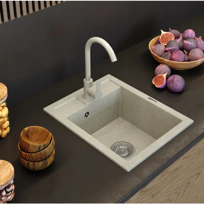 Oppvaskkum i Granitt med Kran 40x50 Tilgjengelig i 6 Farger